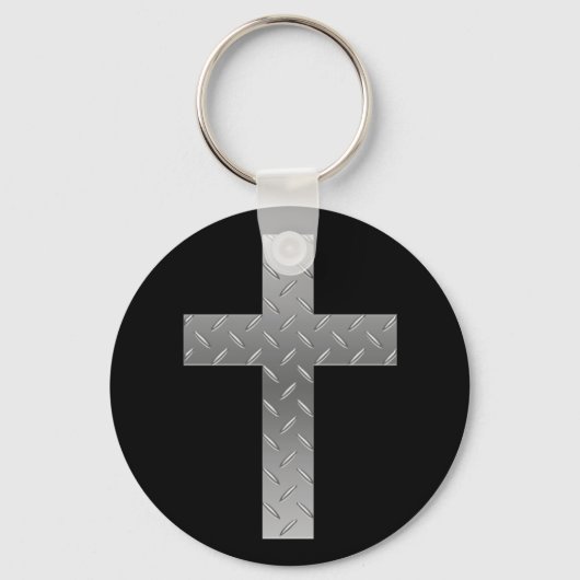 Porte-clés croix métallique (Recto)