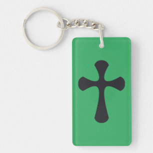 Porte-clés Croix minimaliste moderne d'art chrétien contempor