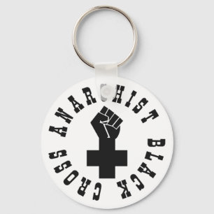 Porte-clés Croix noire d'anarchiste