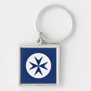 Porte-clés Croix octogonale BLUE CORSAIR STYLE