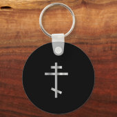 Porte-clés Croix orthodoxe chrétienne (Recto)
