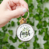 Porte-clés Croix religieuse verset biblique de foi (Main)