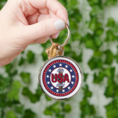Porte-clés Croix robuste USA 1776-2026 (Main)
