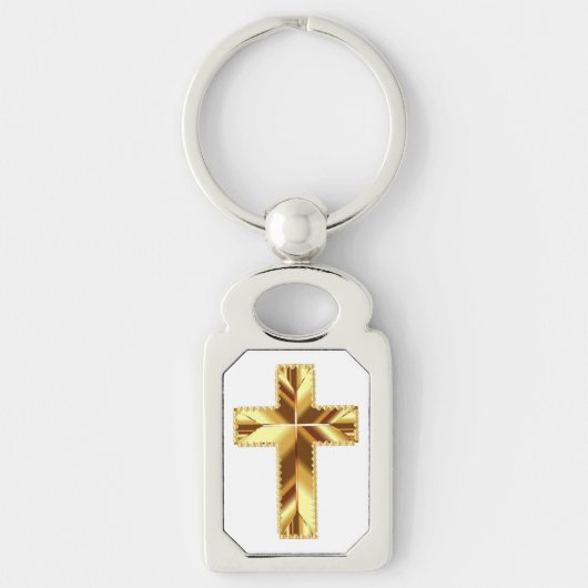 PORTE-CLÉS CROIX SAINTE EN OR (Devant)