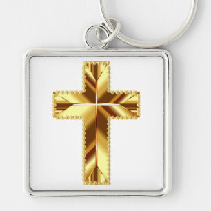 PORTE-CLÉS CROIX SAINTE EN OR