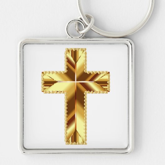 PORTE-CLÉS CROIX SAINTE EN OR (Devant)