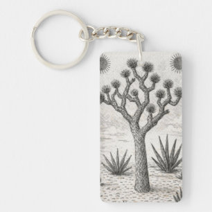 Porte-clés croquis d'arbre de joshua art de croquis du dése