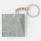 Porte-clés Croquis de Chicago City Map (Dos)