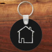 Porte-clés Croquis de maison. Gris et Noir. (Recto)