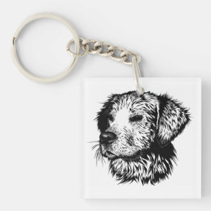 Porte-clés Croquis de tête de canin