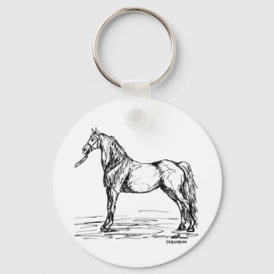 Porte-clés Croquis simple de cheval de Morgan