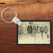 Porte-clés Croquis technique d'une roue par Léonard de Vinci (Verso)