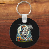 Porte-clés Crosse de squelette d'Halloween (Recto)