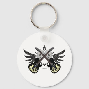 Porte-clés Crossed Guitars and Skulls