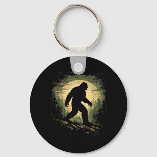 Porte-clés Croyant Sasquatch Bigfoot Cryptide de la forêt vin (Recto)