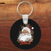 Porte-clés Croyez Afro Père Noël African American Christmas B (Recto)