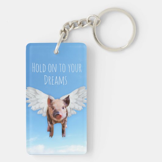 Porte-clés Croyez en Dreams Funny Pigs Might Fly (Dos)