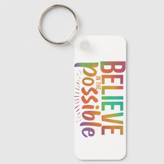 Porte-clés Croyez en le possible - Rectangle d'aluminium (Recto)