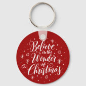 Porte-clés Croyez en l'étonnement de Noël Lettering Round (Verso)