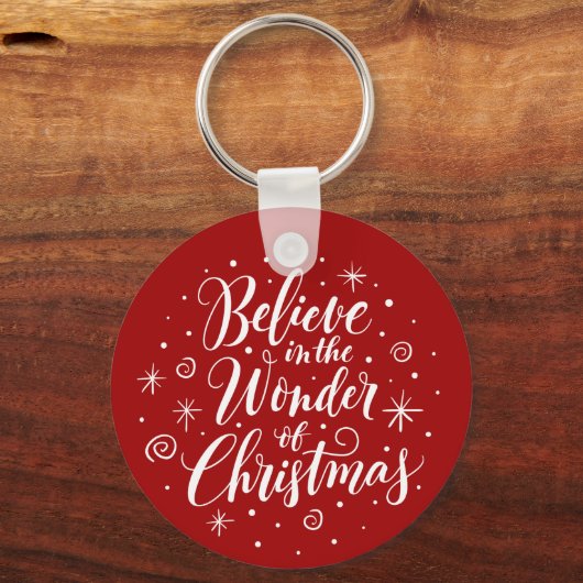 Porte-clés Croyez en l'étonnement de Noël Lettering Round (Verso)