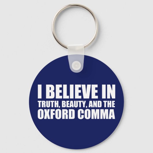 Porte-clés Croyez en l'Humour Oxford Comma (Recto)
