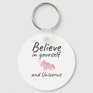 Porte-clés Croyez En Vous Et Unicorns Citation Positive