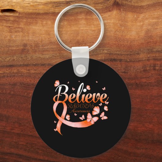 Porte-clés Croyez le papillon de sensibilisation RSD CRPS (Recto)