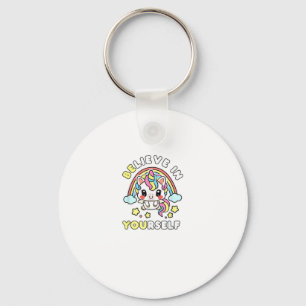 Porte-clés Croyez-Vous En Vous-Même Unicorn Message Positif