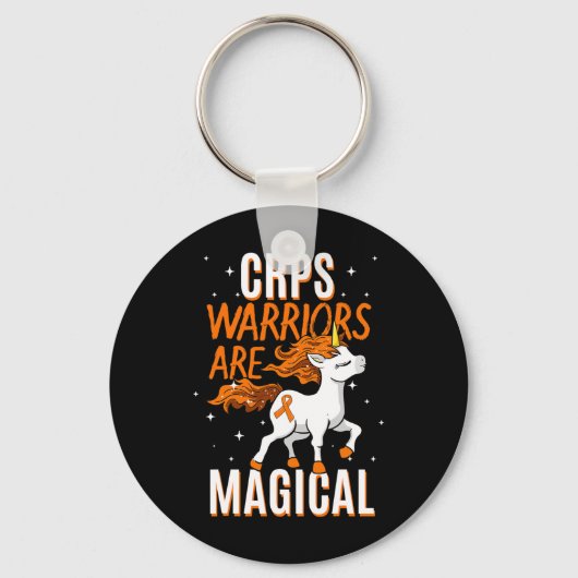 Porte-clés CRPS guerrier magique Unicorne orange ruban Causal (Recto)