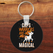 Porte-clés CRPS guerrier magique Unicorne orange ruban Causal (Recto)