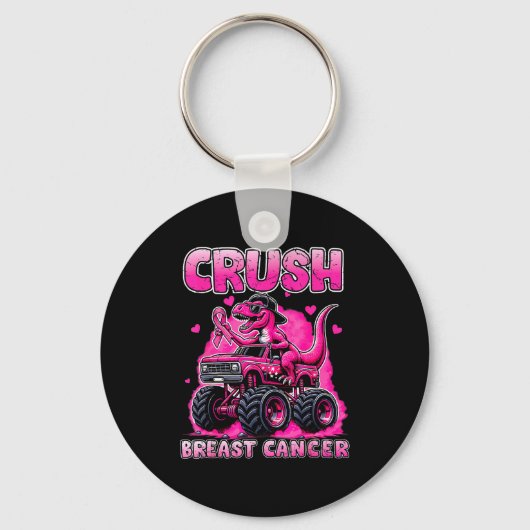 Porte-clés Crush Breast Cancer Awareness T Rex Monster Truck (Recto)