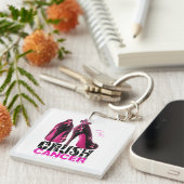 Porte-clés Crush Breast Cancer Nom de sensibilisation customi (Devant Droit)