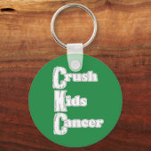 Porte-clés "Crush Kids Cancer" Porte - clé vert (Recto)