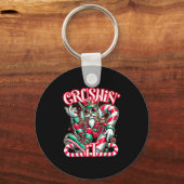 Porte-clés Crushin' It Nutcracker Xmas Drôle Noël Hommes (Recto)