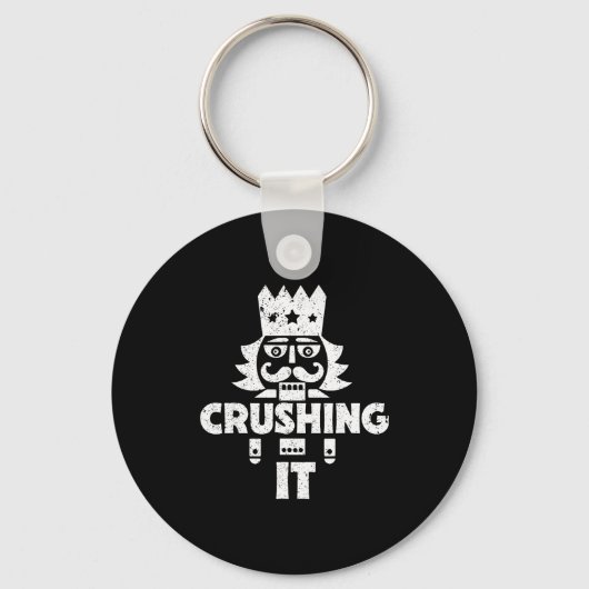 Porte-clés Crushing It Nutcracker Funny Retro Christmas Festi (Recto)