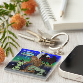 Porte-clés Cryptides, Bigfoot, Sasquatch, Mothman, Alien, OVN (Devant Droit)