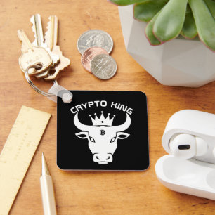 Porte-clés Crypto King Personnalisé Noir