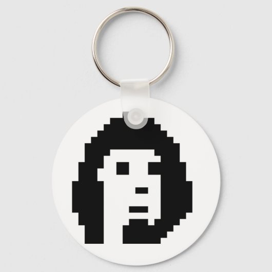 Porte-clés Cryptopunk noir blanc (Recto)