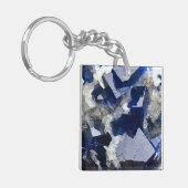 Porte-clés Crystal Fluorite Bleu Profond & Calcite Flake (Devant gauche)
