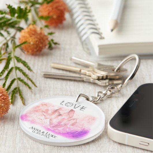 Porte-clés *~* Crystals "AMOUR" Événements SWAG Mariages (Devant droit)