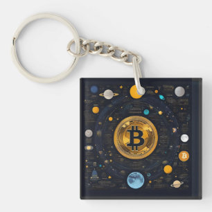 Porte-clés Crytpo - Chemise Bitcoin - Moon time AI