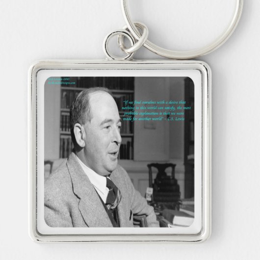 Porte-clés CS Lewis & "D'autres mondes" Citation (Devant)