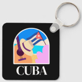 Porte-clés Cuba Drapeau Salsa Vintage (Dos)