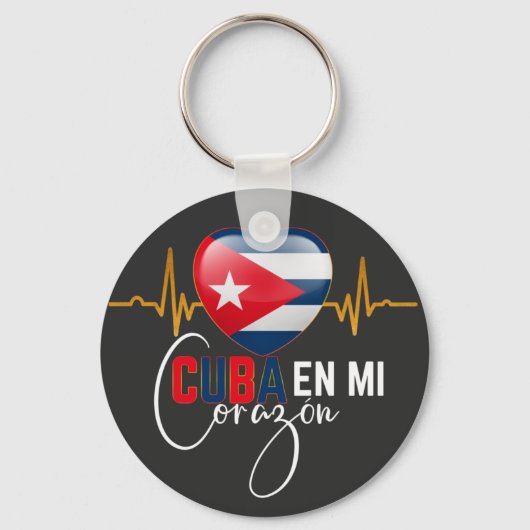 Porte-clés Cuba en Mi corazon Caraïbes Cubano Cubana (Recto)
