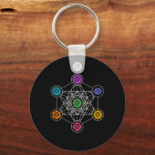 Porte-clés cube de Métatron, géométrie sacrée, chakra, yoga,  (Recto)