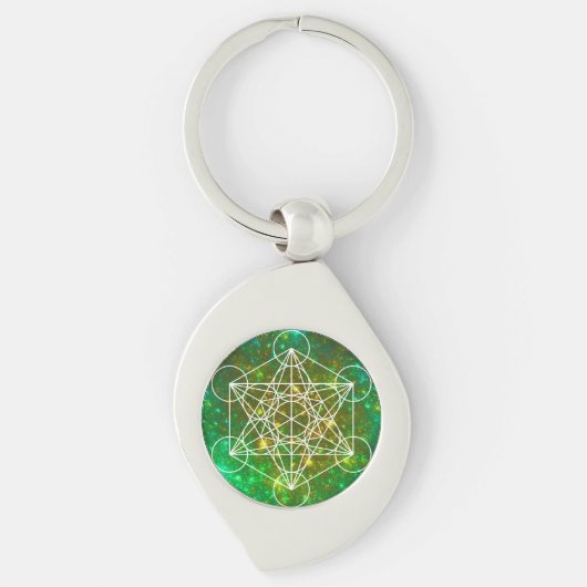 Porte-clés Cube de Metatron, Géométrie Sacrée, Symbole Spirit (Devant)