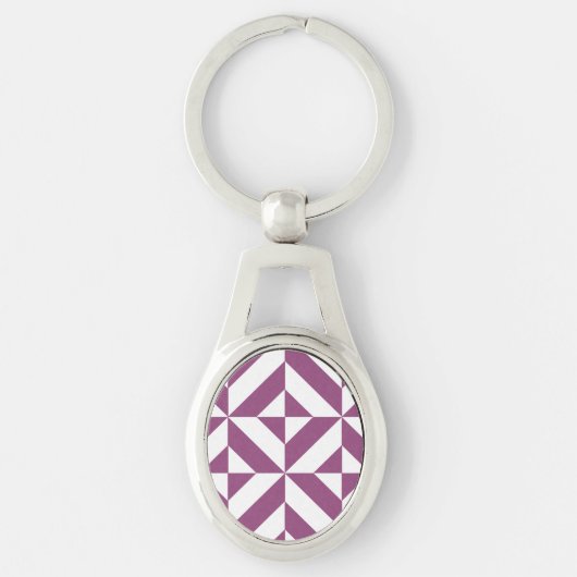 Porte-clés Cube Déco géométrique violet chaud (Devant)