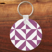 Porte-clés Cube Déco géométrique violet chaud (Recto)