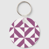 Porte-clés Cube Déco géométrique violet chaud (Verso)