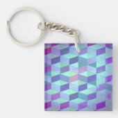 Porte-clés Cubes en triangles Motif géométrique (Devant)